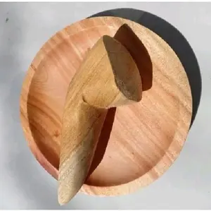 cobek mahoni 18 cm+ulekan kayu mahoni