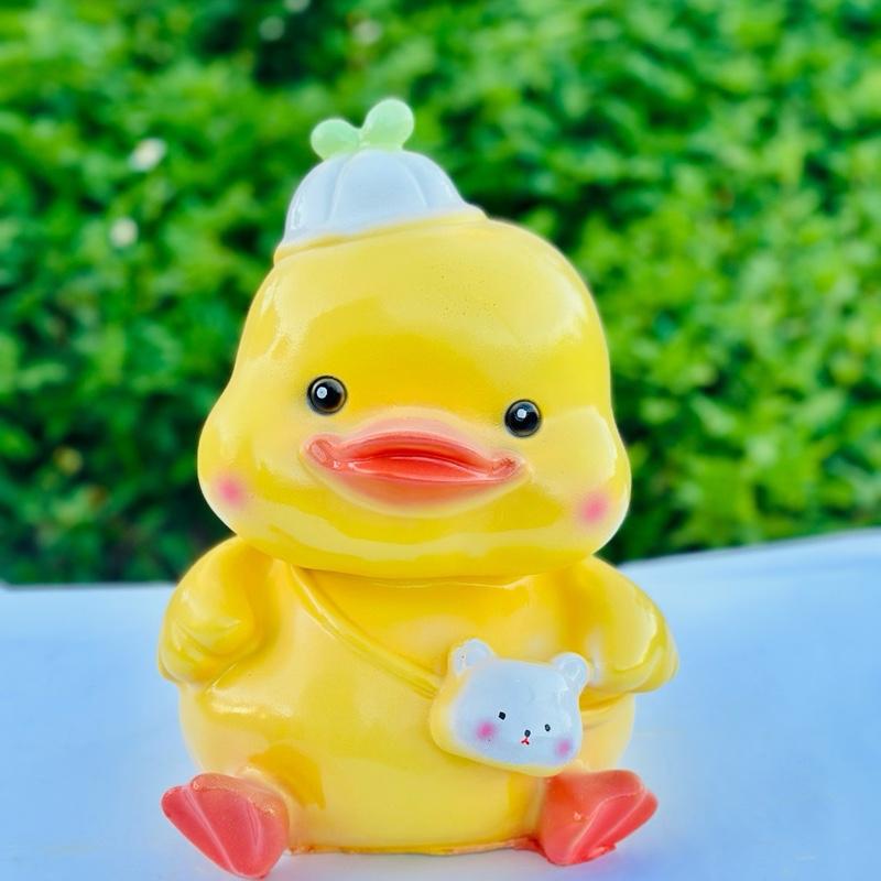   Mua 1 TẶNG 1  Ống Tiết Kiệm Đựng Tiền VỊT ĐỘI MŨ Size TO | Ống Heo Heo đất Lợn đất Đồng 