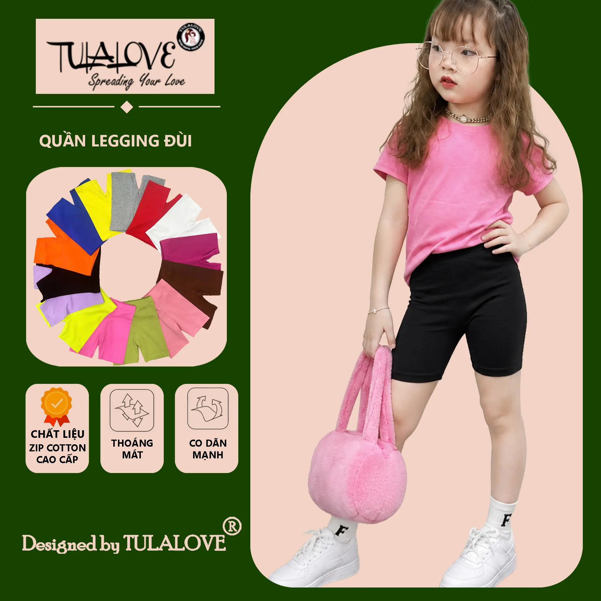Quần Legging Đùi Cho Bé Gái Form Xinh Xắn Tulalove