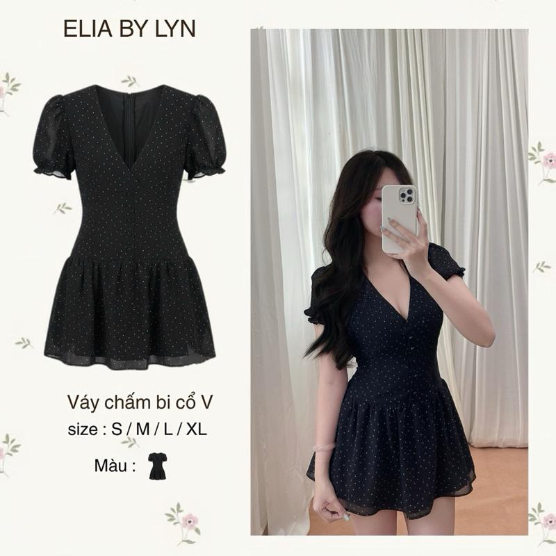 ELIA  VÁY CHẤM BI CỔ V – NỮ TÍNH & DỄ THƯƠNG