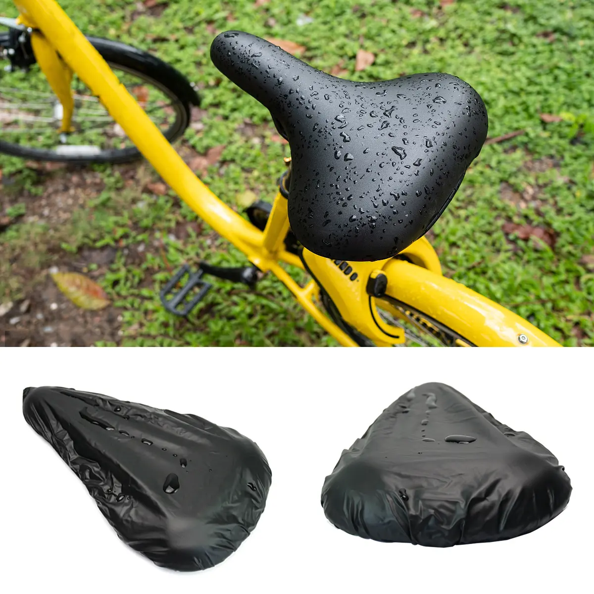 2024 Bicycle Saddle Rain Cover Bicycle Cushion PVC Waterproof Seat Cover Outdoor Bicycle Seat Rain Cover Cycling Bike Accessories Waterproof Saddle Rain Dust Cover