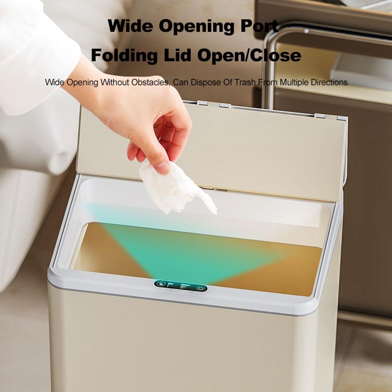 17L household smart induction trash can for kitchen, bedroom, bathroom, electric, fully automatic lid opening, induction kick 2
