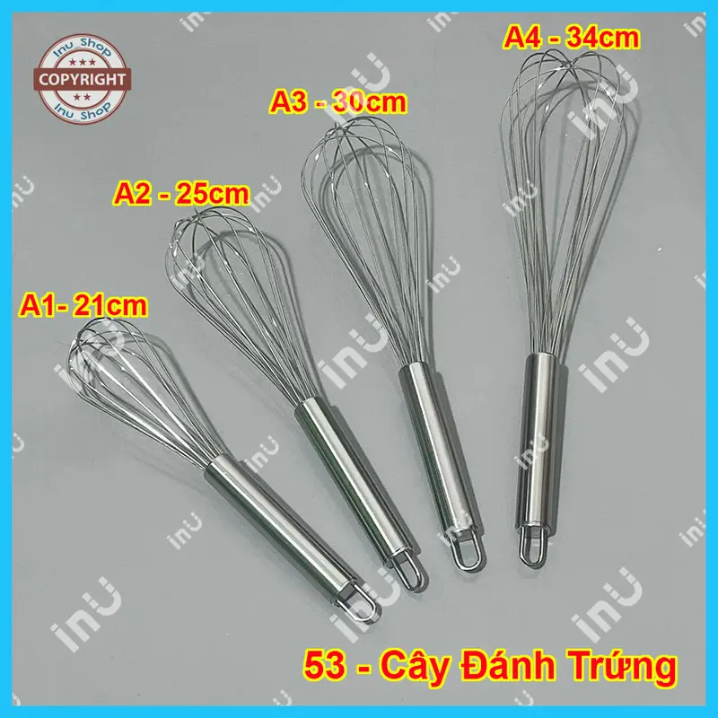 HCM - Cây đánh trứng inox tay cầm chắc chắn, không lỏng tay 0