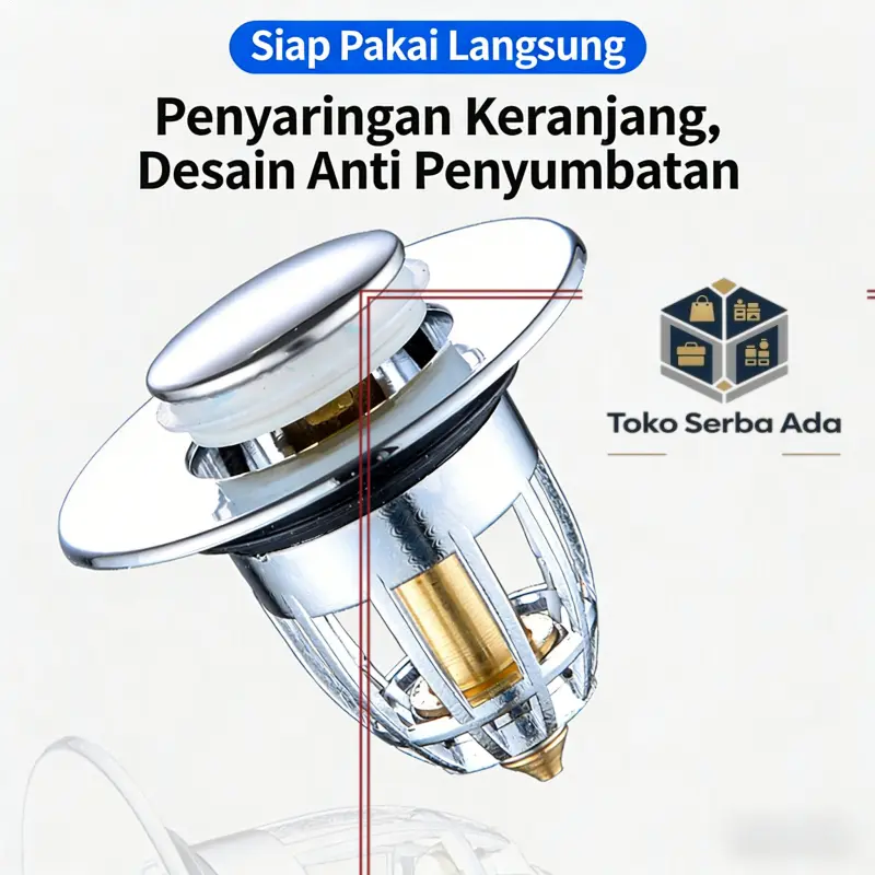 Basin Drain Popup Filter/Bounce Type Sink Drain Filter/Filter Pembuangan Wastafel