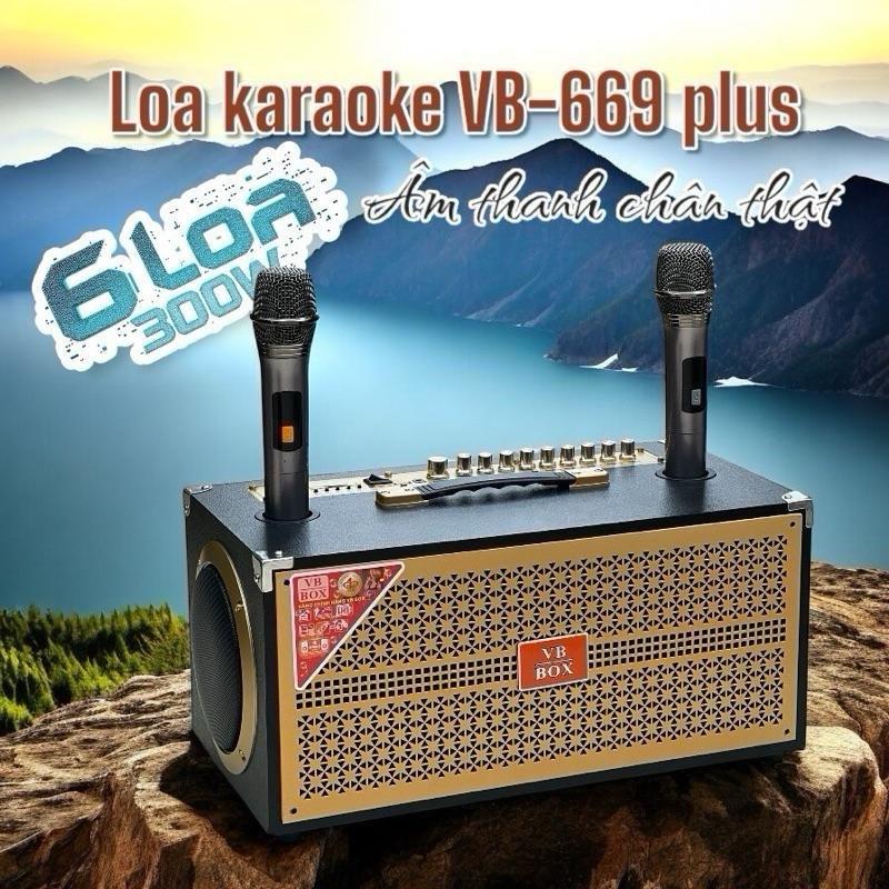 Loa karaoke VB-669 plus 6loa 350w kèm 2 micro không dây hát siêu hay