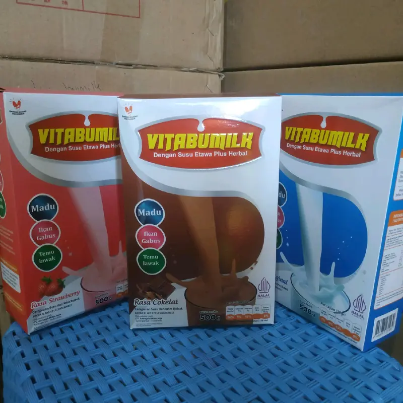 (Bundle 2box) Vitabumilk Susu Etawa Bubuk Plus Herbal Ekstrak Ikan Gabus Madu Temulawak 500g untuk Anak dan Dewasa 1
