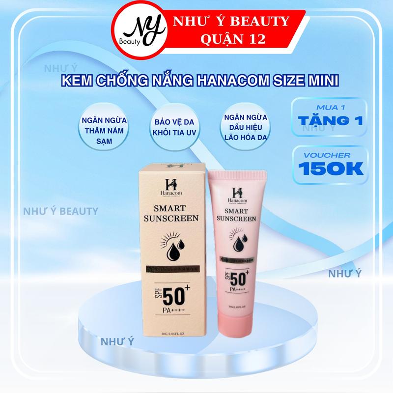 Kem Chống Nắng Hanacom Smart Suncreen SPF50+ 30G, Demejine Lớn Hoặc Nhỏ