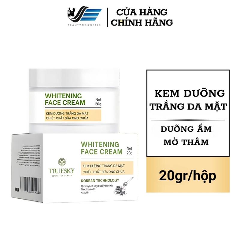 Kem Mặt Trắng Da Truesky – Whitening Face Cream 20g – Sữa Ong Chúa | Dưỡng Ẩm, Mờ Thâm, Đều Màu Da, Ngừa Lão Hóa