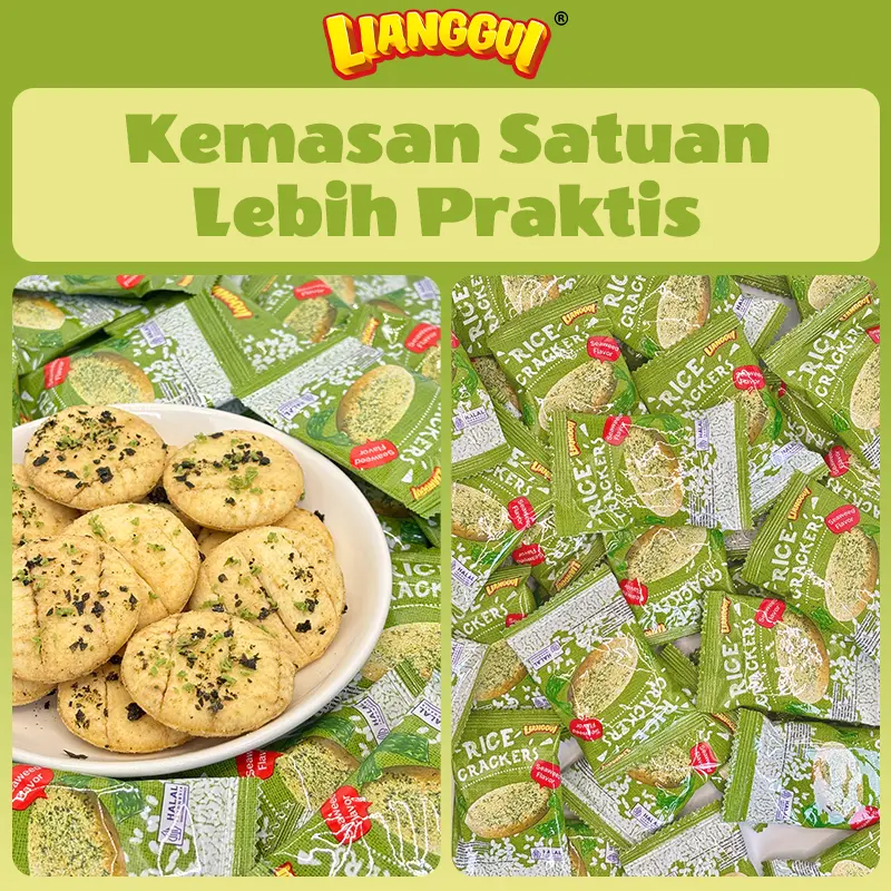 [HALAL] LIANGGUI Kerupuk Beras Nori Rasa Khas Taiwan -Kemasan Individual‌ Camilan Renyah untuk Sarapan Santai atau Pengganjal Lapar Cocok Dikonsumsi di Kantor Asrama Makan Malam dan Sebagai Snack Ringan. 4