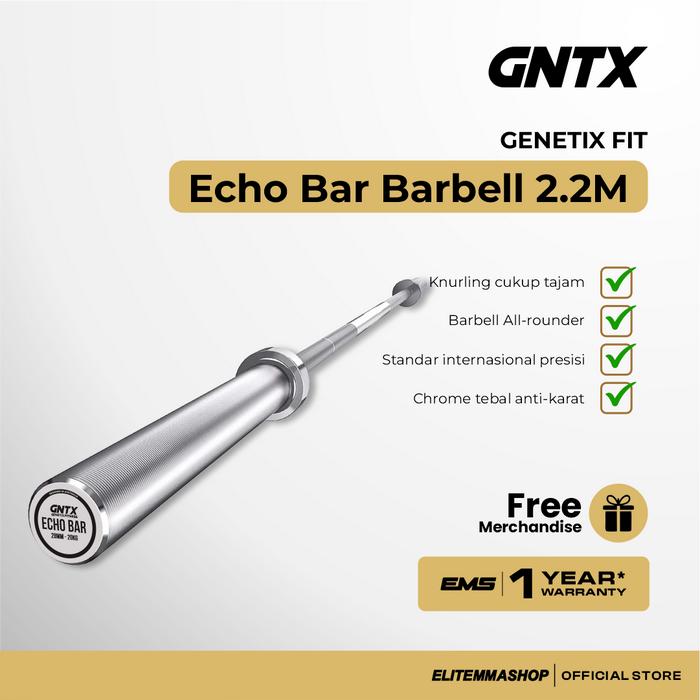 Gambar Genetix Fit Barbel ECHO 2.2m, Kuat Hingga 750lbs, Chrome Tebal, All-Rounder untuk Powerlifting dan Olympic Lifting Alat Fitness dari ELITE MMA SHOP Kota Administrasi Jakarta Barat Tokopedia