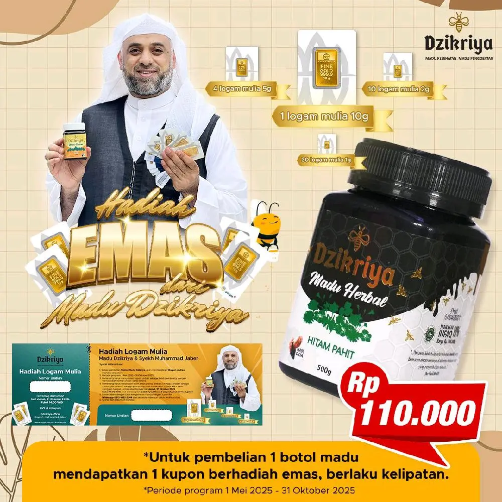 Madu Dzikriya Herbal Hitam Pahit untuk kesehatan Honey