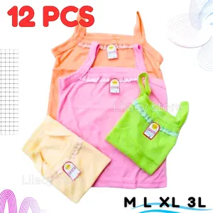 GROSIR 12 PCS ( 1 LUSIN ) KAOS DALAM ANAK / REMAJA RENDA WARNA MURAH