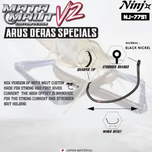 Ninja Mata Maut V2 Arus Deras Special Prawn Hook Mata Kail Udang Galah Masjh