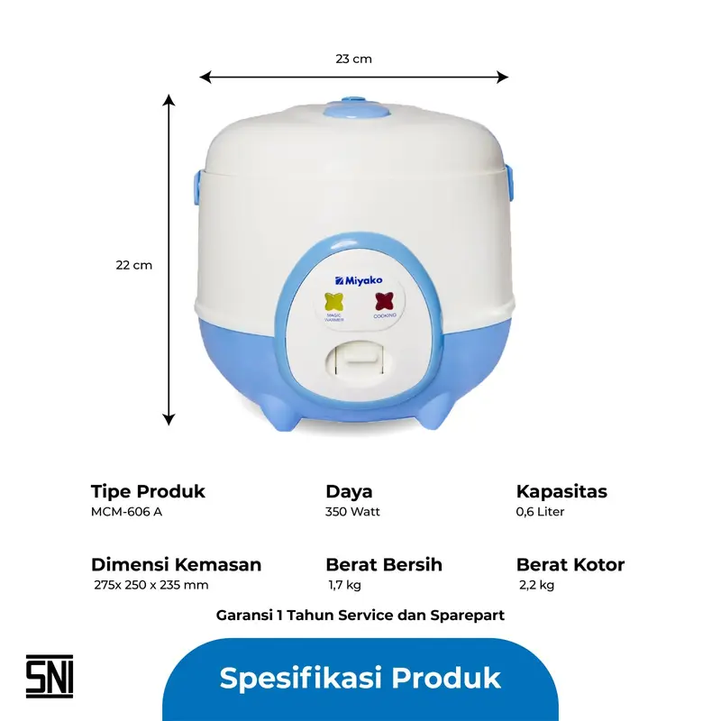 MIYAKO MCM606AB Magic Com Rice Cooker 0,6 Liter - Nuansa Samarinda 4