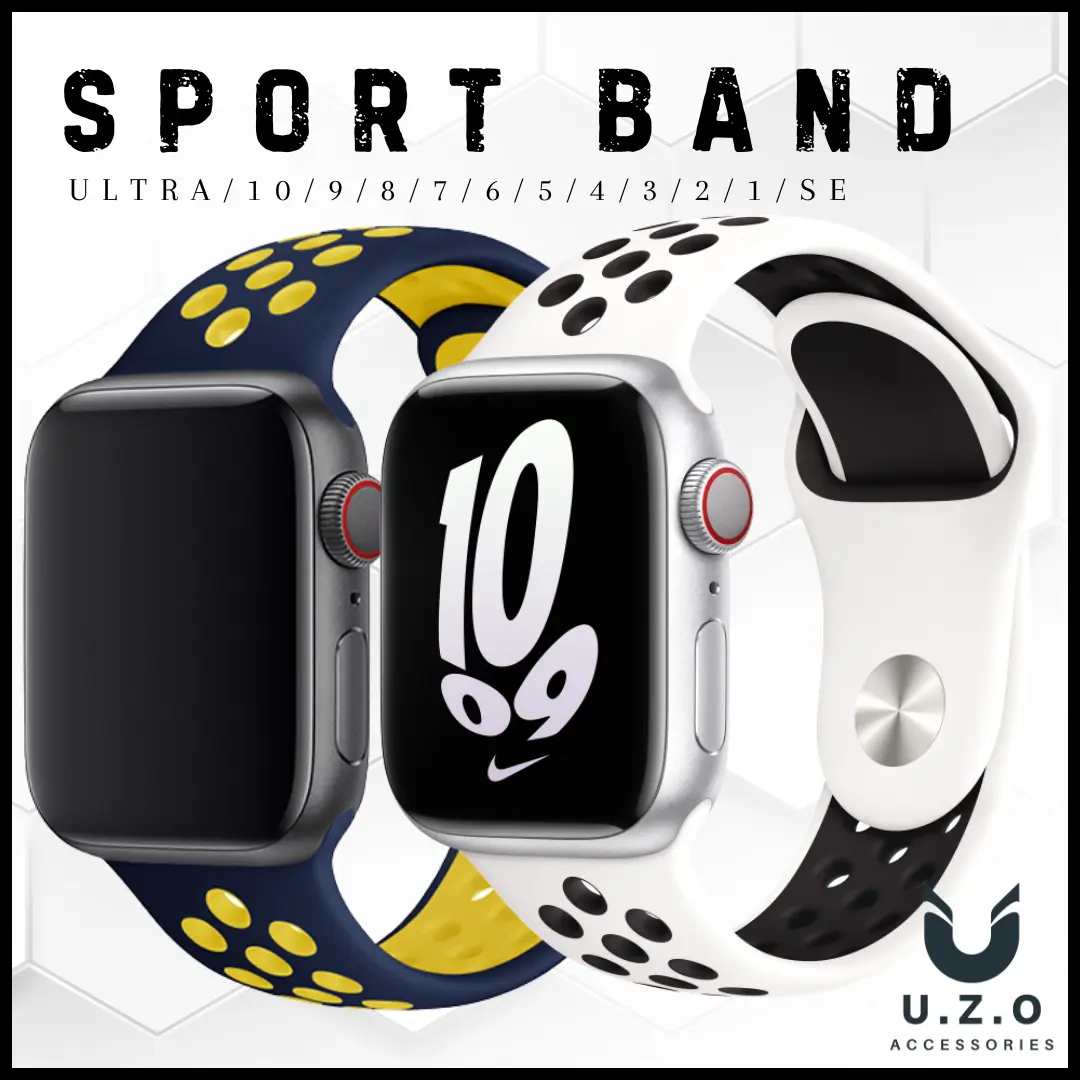 [TALI JAM] Aero Sport Strap for iwatch Series 11 10 9 8 7 6 5 4 3 2 1 SE and Apple Watch Ultra 3/2/1 49mm 46mm 45mm 44mm 42mm 41mm 40mm 38mm Accessories Rubber Karet Silicone Smart Watch Band UZO