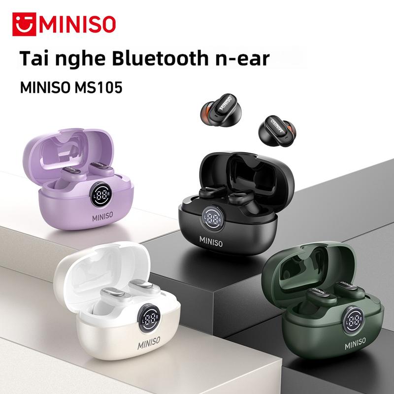  Tai nghe không dây MINISO MS105 AI tai nghe Bluetooth phiên bản 6.0 hỗ trợ gọi độ nét cao và chức năng giảm tiếng ồn được trang bị micro và đánh giá chống thấm nước IPX5 tương thích với hệ thống Android IOS cam kết sản phẩm chính hãng 100% 