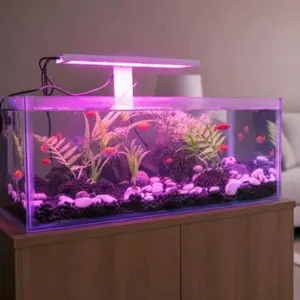 lampu aquarium mini 5volt model jepit soliter,pencahayaan optimal,banyak pilihan warna ,ukuran jumlah mata,aquarium,aquascape.