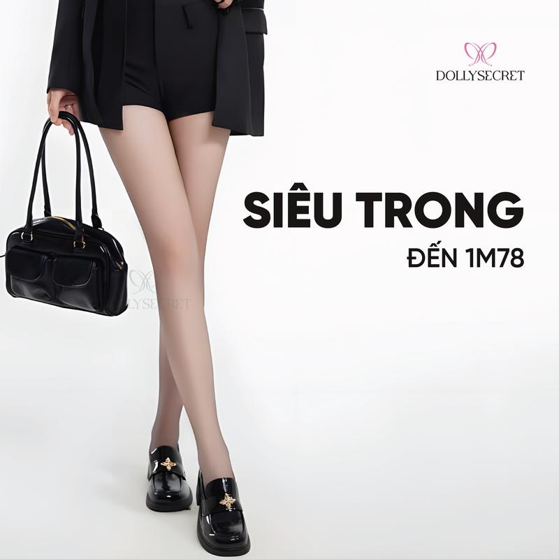 T47 1M65-1M78 Quần Tất Chân Dài Siêu Co Dãn DOLLY SECRET Cạp Đùi Thật Chân Mềm Mịn 1m65-1m78 Nữ Women quantat