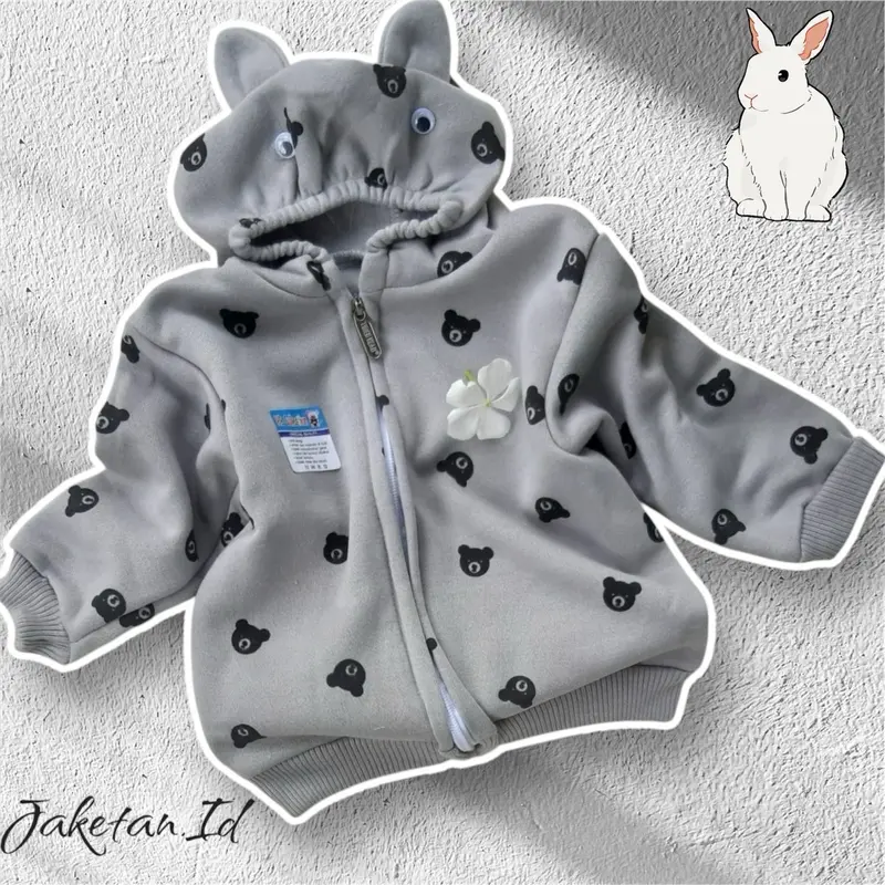 Jaketan Bayi Motif Kepala Panda untuk Usia 0-7 Bulan dengan Berat Maksimum 7kg - Lengan, Perempuan 3