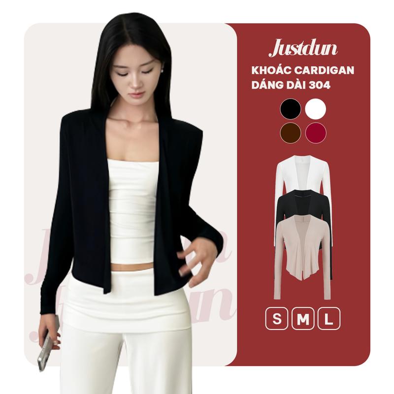 Áo Khoác Cardigan Nữ Dáng Dài JUSTDUN 304 - Vải Cotton Mịn Mềm Mại Thoải Mái Dễ Phối Đồ 