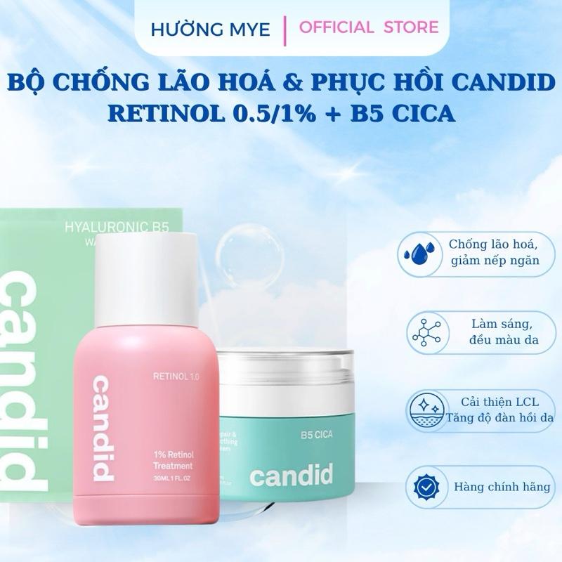 Chiết- Combo Chất Retinol 0.3% - 0.5% - Retinol 1% Candid Chống Lão Hóa Nhăn Treatment 30ml