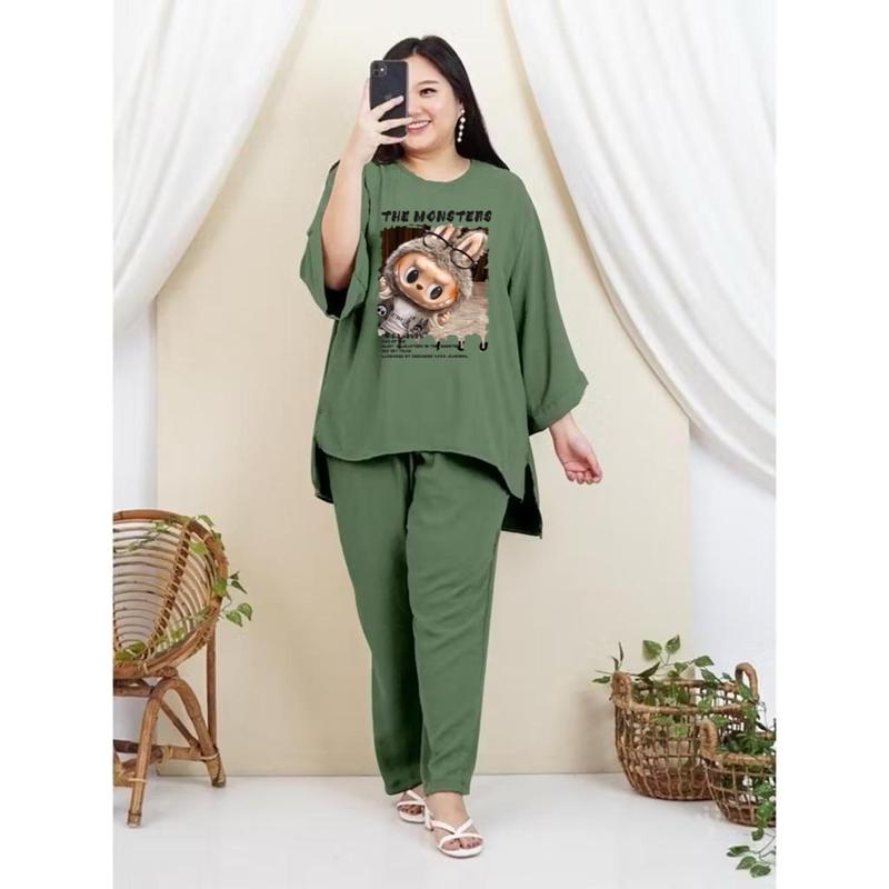 setelan wanita crinkle labu jumbo/set wanita jumbo 2