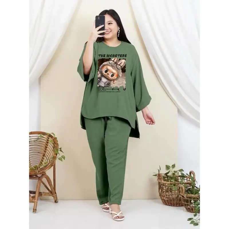 setelan wanita crinkle labu jumbo/set wanita jumbo 2
