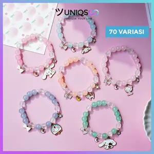 UNIQSOO Gelang Kartun Pearl Model Korea Gelang Manik Karakter Anak Korean Style Perhiasan Lucu Manis Souvenir Kado SP017