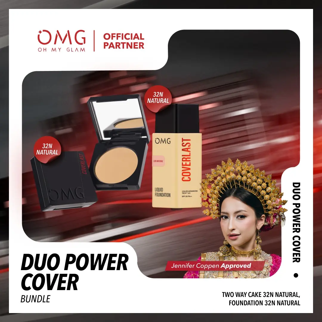 OMG FAVOURITE BUNDLE! Duo Power Cover (Foundation + Bedak Padat) - Paket Makeup Isi 2 High Coverage Tahan Hingga 8 Jam
