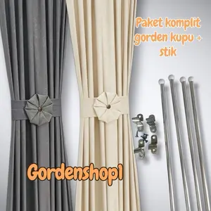 Paket komplit gorden kupu kupu  jendela fullset Pintu Curtain Tali gorden minimalis