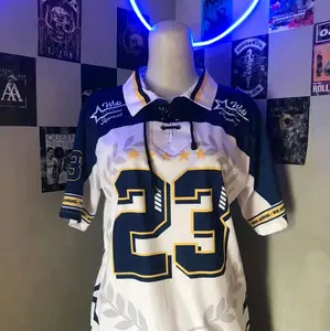 Baju Olahraga Wanita Sport Kaos Oversize Jersey Retro Atasan