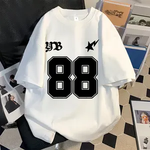 Rossie Kaos Oversize Wanita Lengan Pendek | Print Number 88 l Kaos Cotton Combed Jalan Style | Baju Atasan Wanita T Shirt Unisex