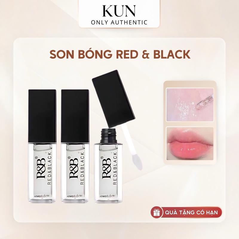 Son Bóng R&B RED & BLACK Color lock lip gloss không chảy không trôi 5ml Trang Điểm Mỹ Phẩm Cosmetic