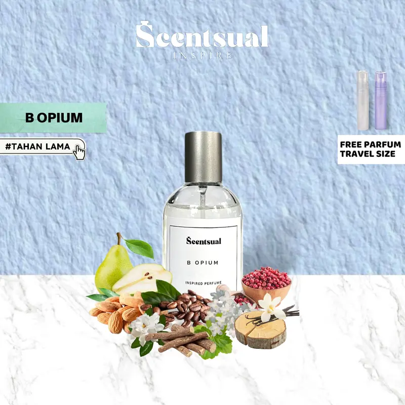 SCENTSUAL B OPIUM Parfum EDP - PLATINUM DAN GOLD 10/20/30/50 ml Wangi Perfume Extrait Licorice 0
