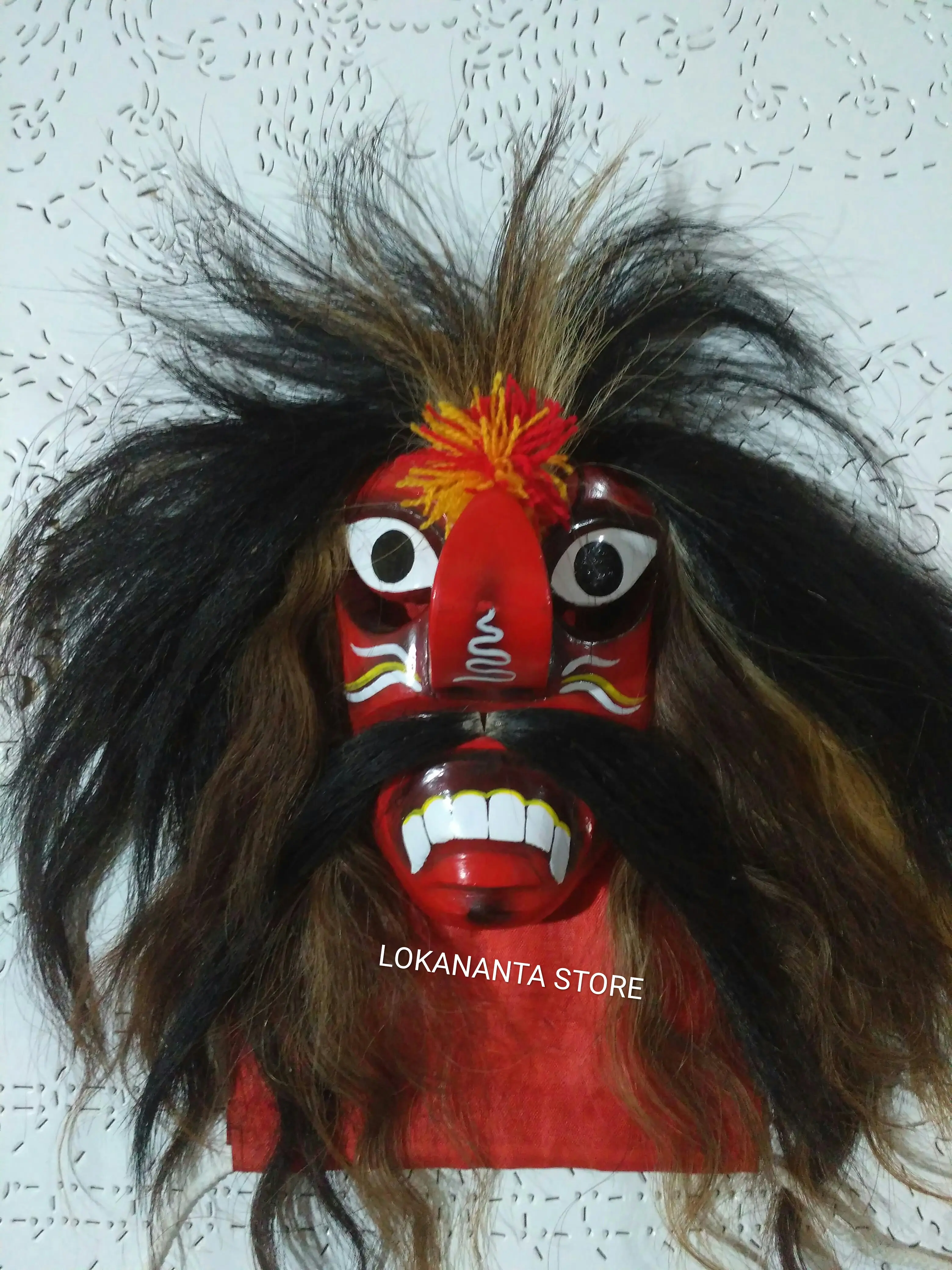 TOPENG GANONGAN ANAK TOPENG BUJANG GANONG PONOROGO bulu SINTETIS