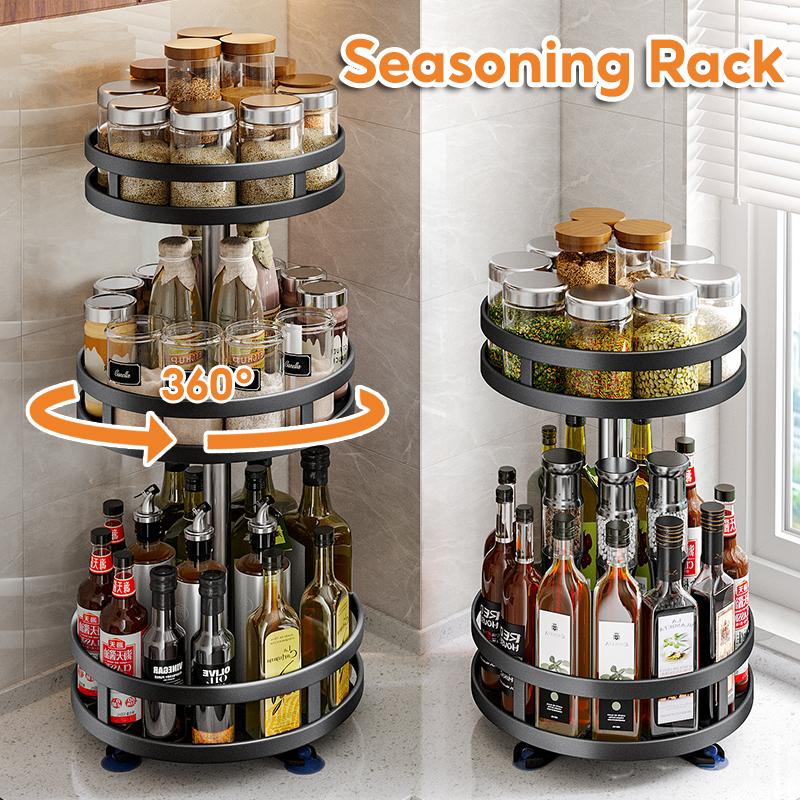 Spice Rack 360° Rotating Seasoning Rack Condiment Rack Kitchen - TikTok ...