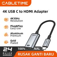 Gambar CABLETIME USB C to HDMI Female 4K 60Hz Adapter HUB Converter USB-C - CP10B dari CABLETIME Jakarta Kota Administrasi Jakarta Barat 2 Tokopedia