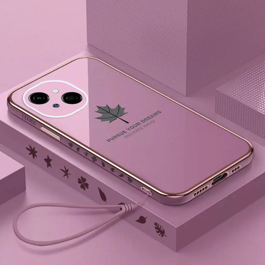Softcase Tecno Spark Go 1 Silikon Maple Plating Motif Daun