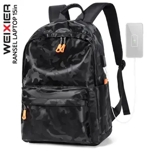 WEIXIER 360 Tas Punggung Pria Ransel Laptop Backpack USB Port