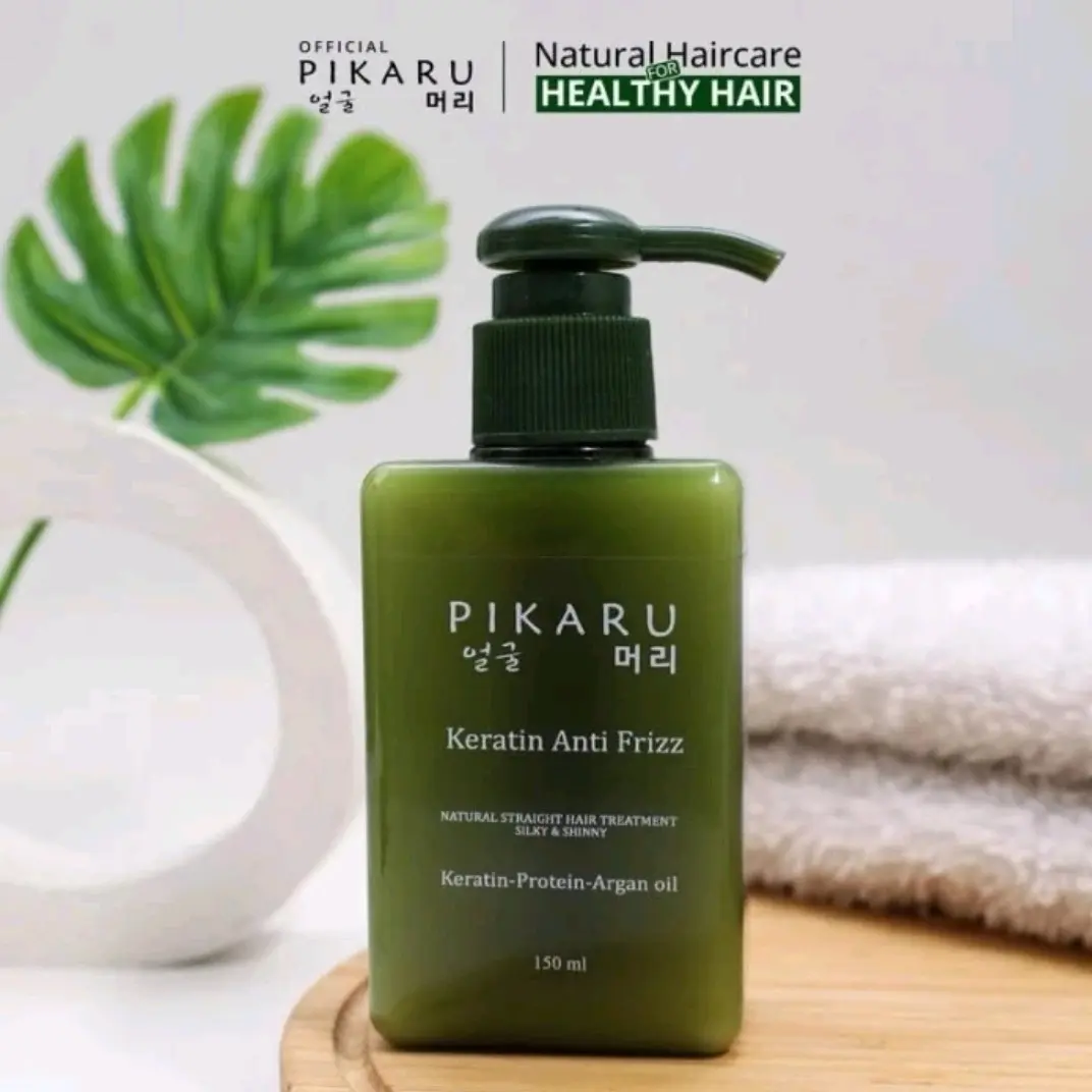 Pikaru Keratin Treatment Anti Frizz - Perawatan Meluruskan Dan Melembutkan Rambut Kering Pria & Wanita / Shampoo Pelurus Rambut / Perawatan Haircare