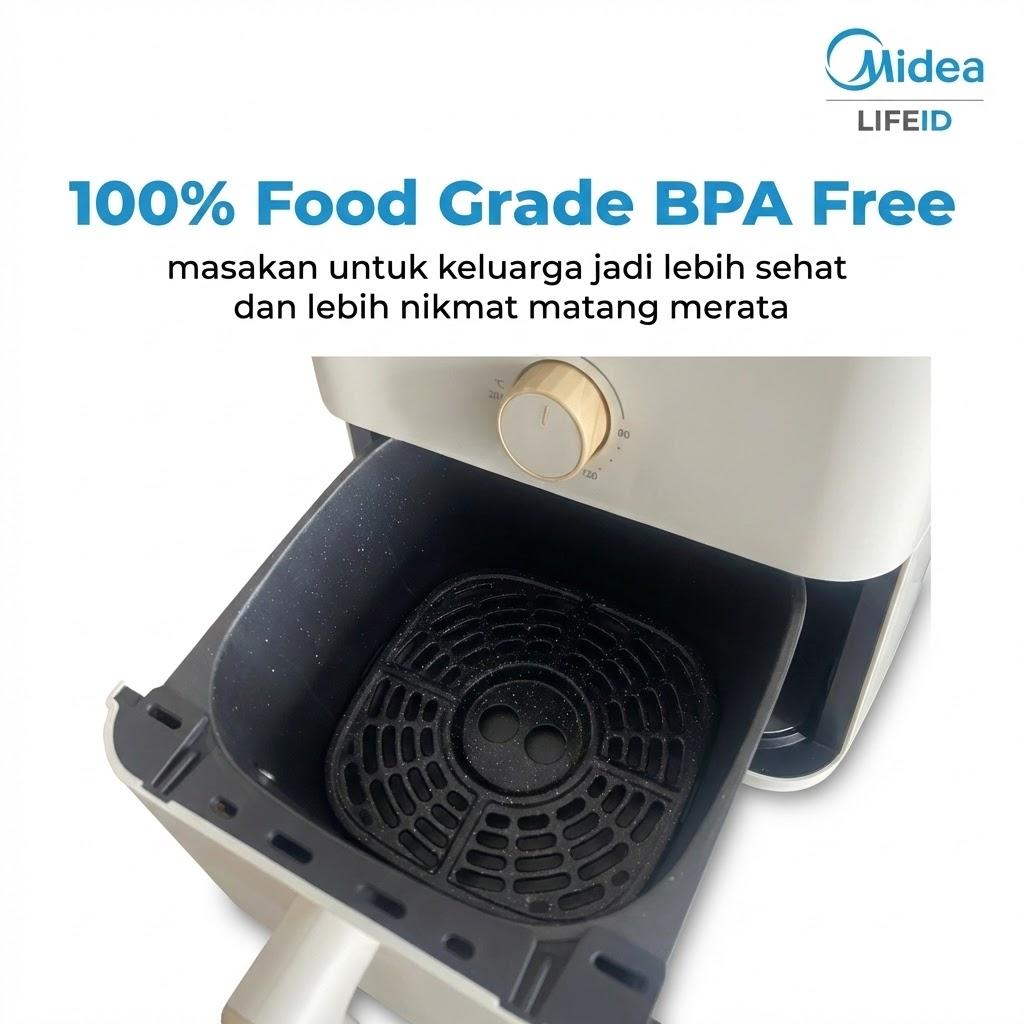 【Promo Ramadan】Midea Air Fryer 650W Hemat Energi Kapasitas Besar 4L Menggoreng Sehat Tanpa Minyak Kontrol Layar LED Timer Aman GARANSI 1 TAHUN