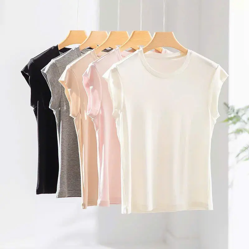 (TS457) Áo tay ngắn dáng rộng cổ tròn trơn màu MAIDO TRENDY