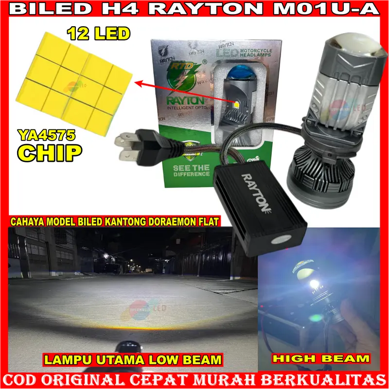 RAYTON - ORIGINAL  MINI LED PROJECTOR H4 M01U RTD RAYTON BLUELENS MOBIL MOTOR HEADLIGHT HEADLAMP BILED MATRIX 5