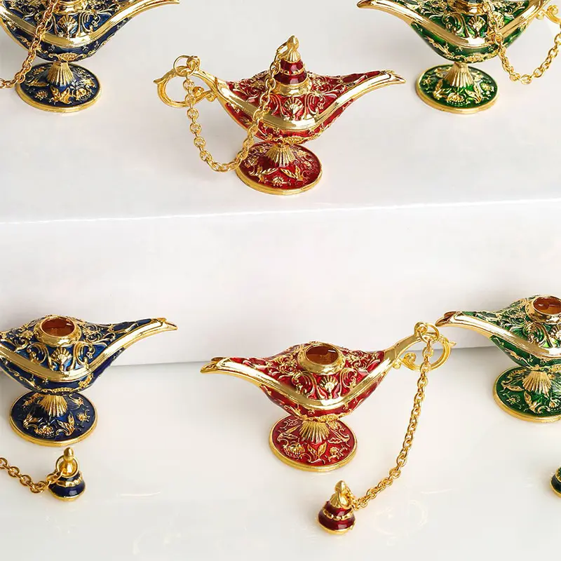 Đèn Thần Tài Ma Thuật Aladdin Sáng Tạo, Lư Hương, Đèn Ước Nguyện Kim Loại, Quà Tặng Trẻ Em, Đồ Thủ Công Trang Trí Nhà Cổ Điển Châu Âu 6