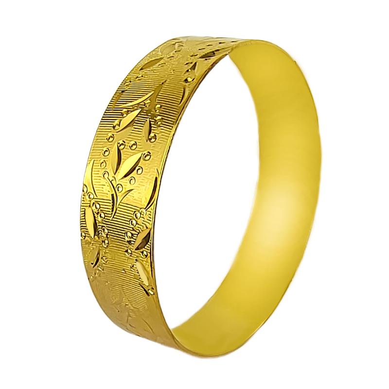Product Introduction of Wholesale Pakistan Bracelet Jewelry Simple Design 18k Gold Plated Vietnam Bridal Wedding Gypsophila Copper Bangle For Women 24