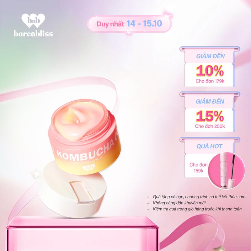Sáp tẩy trang barenbliss K.O! Kombucha làm sạch sâu dễ nhũ hóa dưỡng ẩm da Omega Deep Cleansing Balm 40g