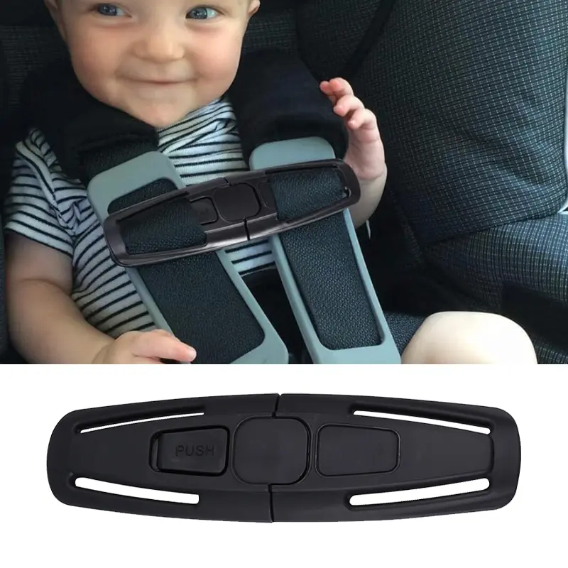 Black ABS Nilon Car Baby Safety Seat Strap Belt Harness Chest Clip Safe Buckle Universal For Baby Kid Child Safety Seatbelt Buckle Latch Accessories