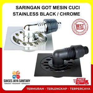 Floor Drain Mesin Cuci Stainless + Selang Konektor Saringan Got Kamar Mandi Minimalis Pvc