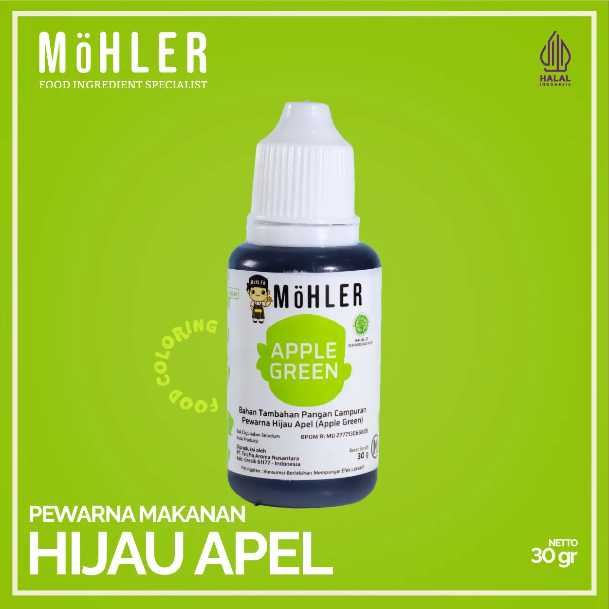 Möhler Pewarna Apple Green (Hijau Apel)