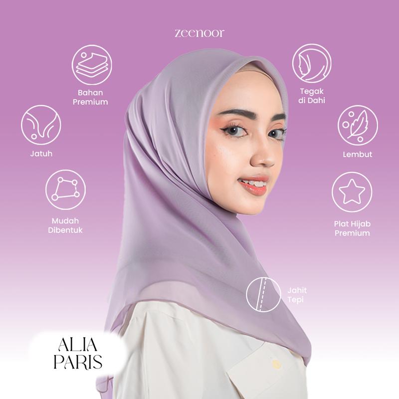 Zeenoor Paris Japan Premium Hijab - Kerudung Segi Empat Muted Rainbow Color by Cacil 1